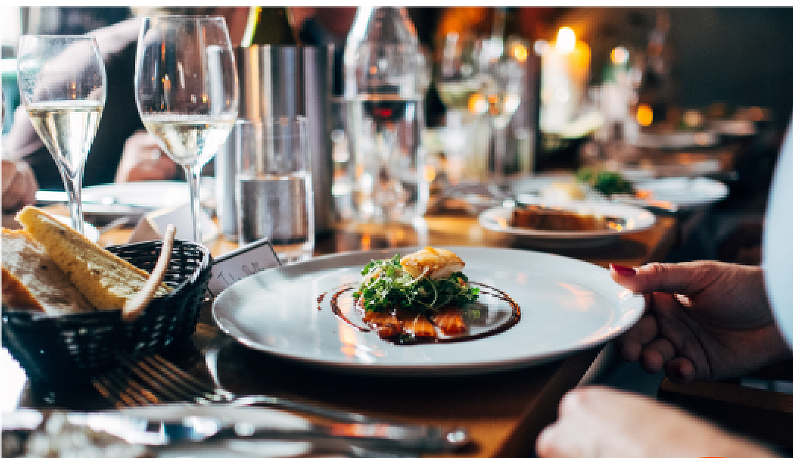 dining table with plates and cups